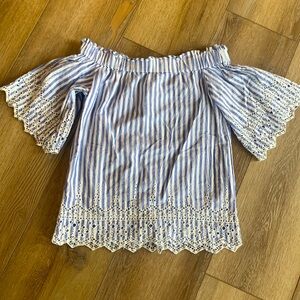 H&M Stripe Off-Shoulder Blouse